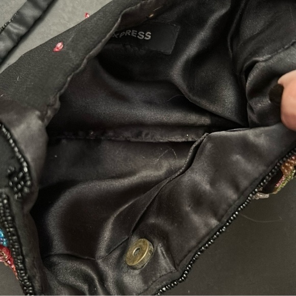 Express 90s Retro Style Black Beaded Women's Bag in Colorful Beads and Sequins - Picture 13 of 14